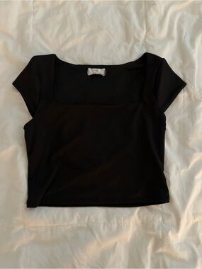 Love in Black Square-Neck Crop Top